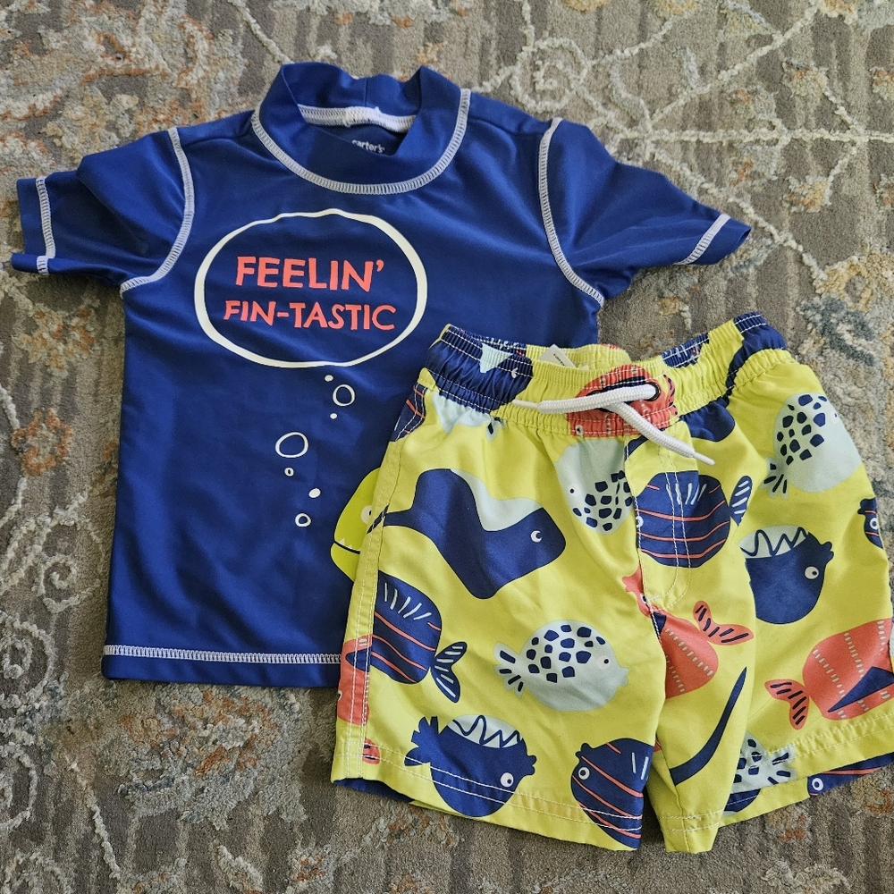 Carter's Swim Suit and Rash Guard Set 2T